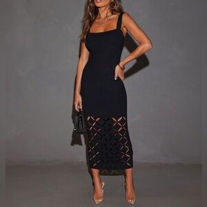 Lasercut Knit Midi Dress